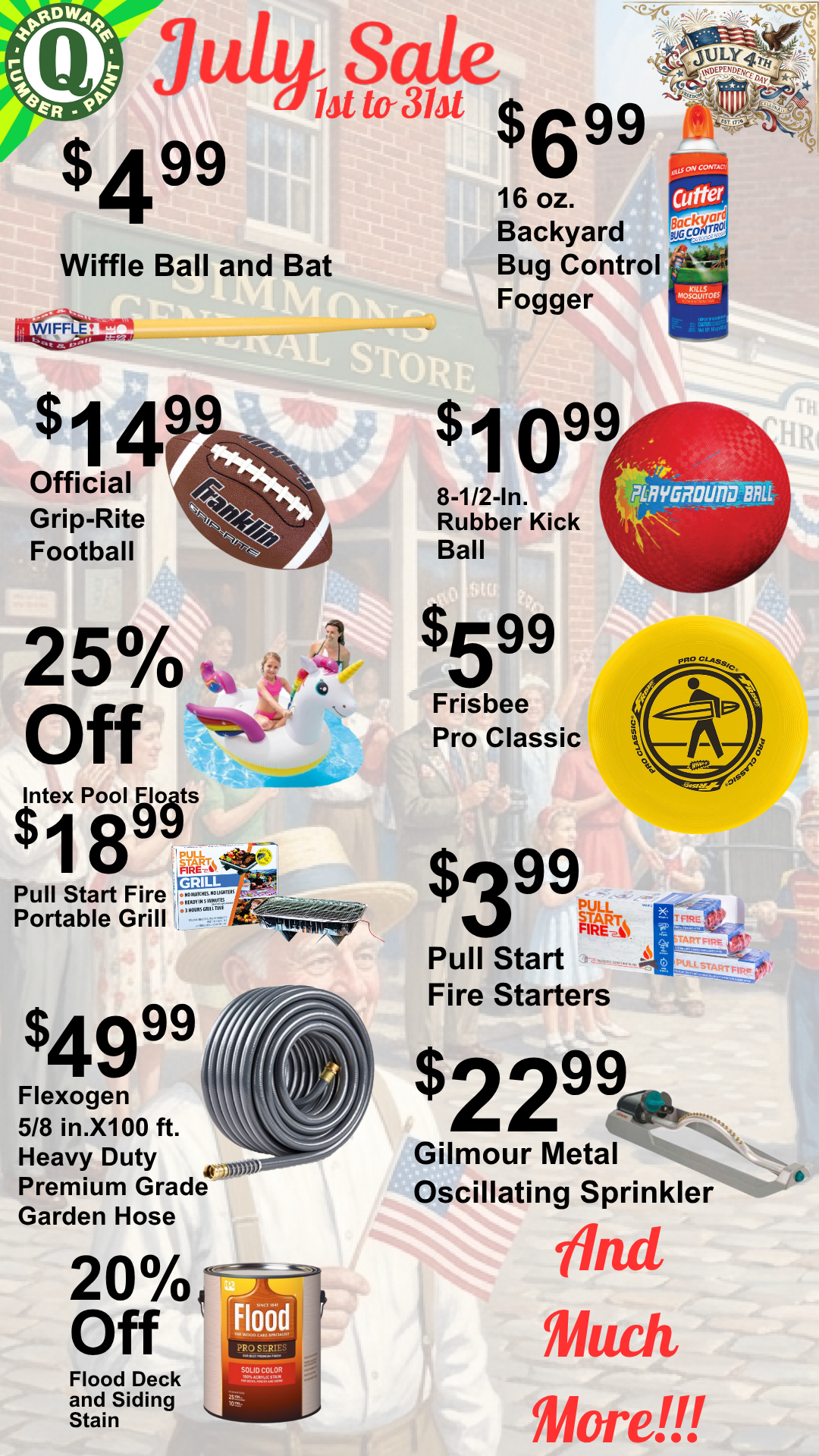Items on sale in July